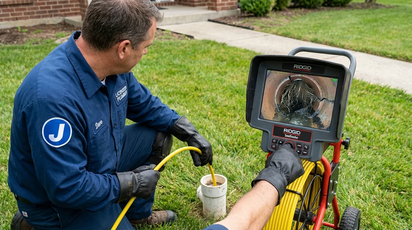 Sewer camera inspection being performed by Johns Plumbing LLC in Netcong